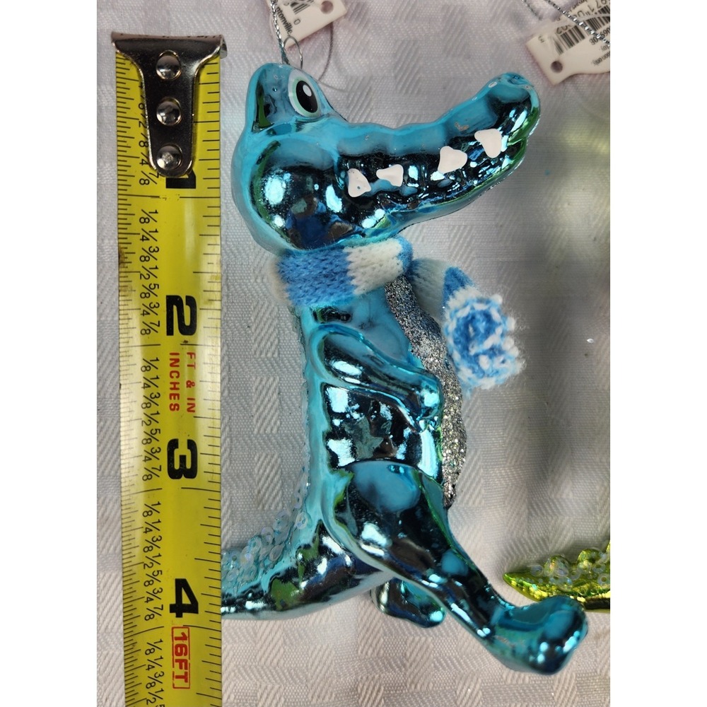 Alligator Wearing Scarf Ornaments Beach Christmas Gators - Picture 2 of 2